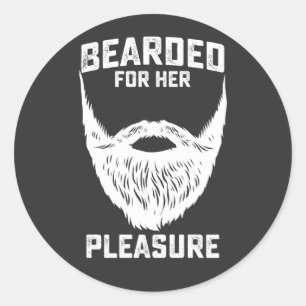 Gebaard voor haar plezier Grappige baard Man Ronde Sticker