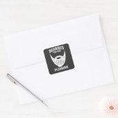 Gebaard voor haar plezier Grappige baard Man Vierkante Sticker (Envelop)
