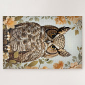 Gebaarde Botanische Grote Gehoornde Uil Legpuzzel (Horizontaal)