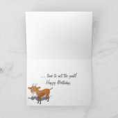 Gebaarde bruine geit Verjaardagskaart Kaart (Binnen)