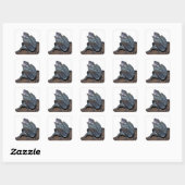 Gebaarde hagedis vierkante sticker (Vel)