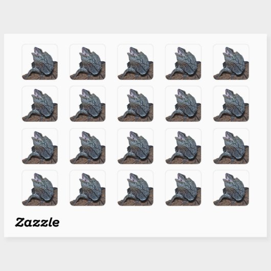 Gebaarde hagedis vierkante sticker (Vel)