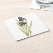 Gebaarde iris (Iris germanica) van Redouté Kartonnen Onderzetters (Schuin)