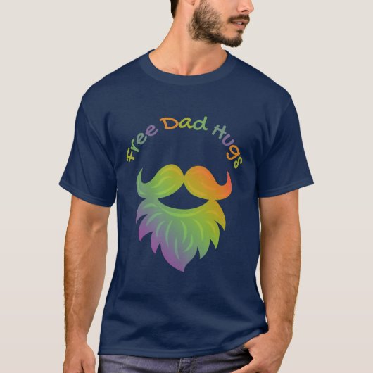 Gebaarde papa knuffels t-shirt (Voorkant)