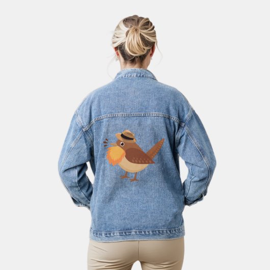 Gebaarde vogel denim jacket (Model)