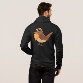 Gebaarde vogels Gebaarde Vogel Rits Hoodie (Achterkant volledig)