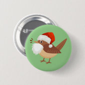 Gebaarde Vogels Santa Bearded Bird Ronde Button 5,7 Cm (Voorkant /achterkant)