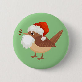 Gebaarde Vogels Santa Bearded Bird Ronde Button 5,7 Cm