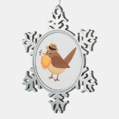 Gebaarde vogelsoort tin sneeuwvlok ornament (Rechts)