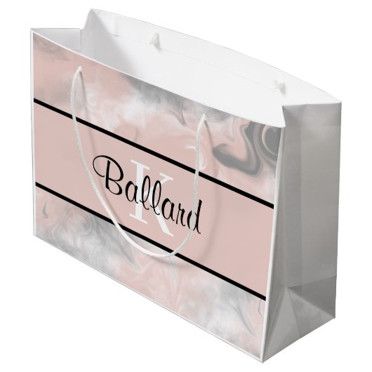Gebag met monogram groot cadeauzakje (Achterkant Gekanteld)