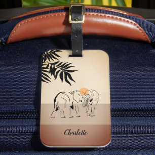 Gebagatigde "Olifant Liefhebber" Bagage Label