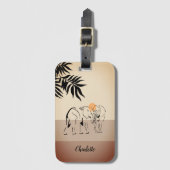 Gebagatigde "Olifant Liefhebber" Bagage Label (Voorkant (verticaal))