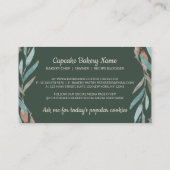 gebak Bag, groene goudsmeel Rustige Logo Baker Visitekaartje (Achterkant)