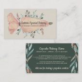 gebak Bag, groene goudsmeel Rustige Logo Baker Visitekaartje (Voorkant / Achterkant)