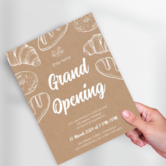 Gebak Bakkerij Business Grand Opening Sjabloon Flyer