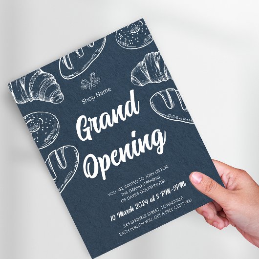 Gebak Bakkerij Business Grand Opening Sjabloon Flyer