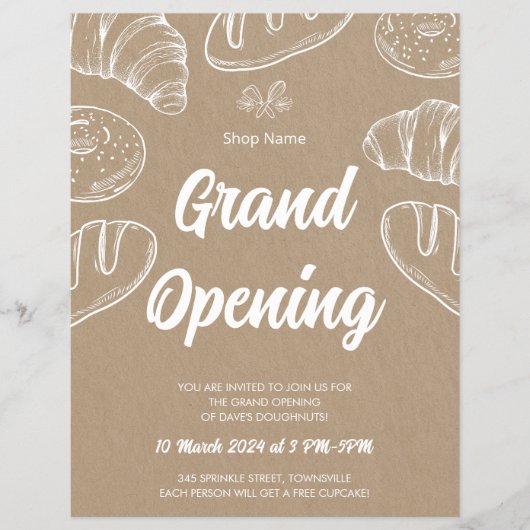 Gebak Bakkerij Business Grand Opening Sjabloon Flyer (Voorkant)