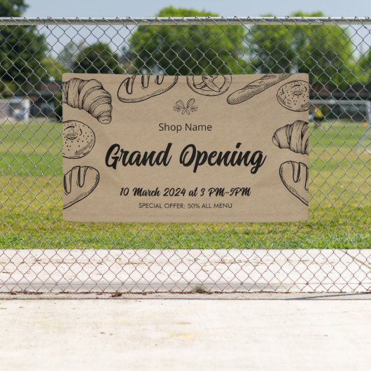 Gebak Bakkerij Business Grand Opening Sjabloon Spandoek (Insitu)