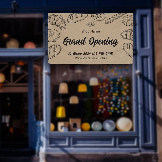 Gebak Bakkerij Business Grand Opening Sjabloon Spandoek