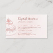 Gebak Bakkerij Chef Blush Roze Glitter Drips Cake Visitekaartje (Achterkant)