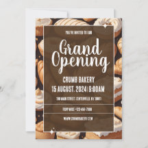 Gebak bakkerij opening uitnodigingskaart