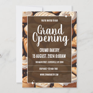 Gebak bakkerij opening uitnodigingskaart kaart