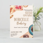 Gebak bakkerij opening uitnodigingskaart kaart (Staand voorkant)
