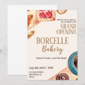 Gebak bakkerij opening uitnodigingskaart kaart (Voorkant / Achterkant)