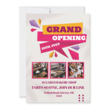 Gebak bakkerij opening uitnodigingskaart