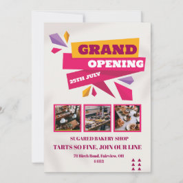 Gebak bakkerij opening uitnodigingskaart kaart