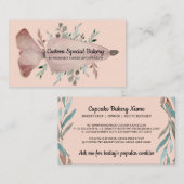 gebak Blush roze roze Logo voor bakkerijen Visitekaartje (Voorkant / Achterkant)