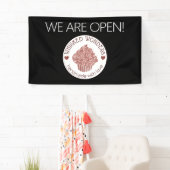 Gebak Cake Bakkerij Glitter Roos Goud Roze Spandoek (Insitu)