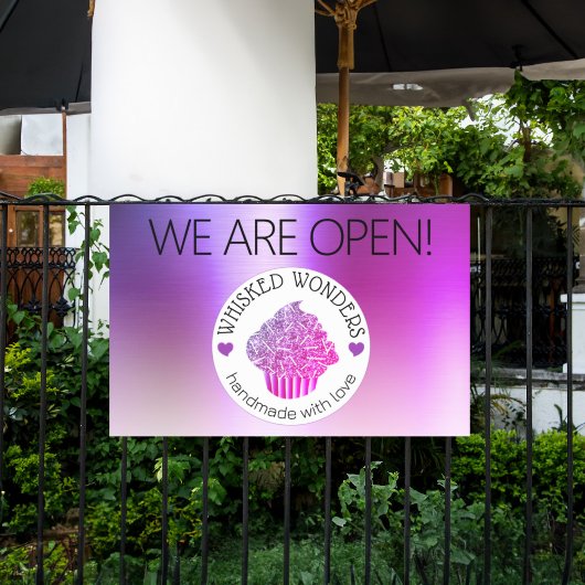 Gebak Cake Bakkerij Glitter Roze Paarse Spandoek