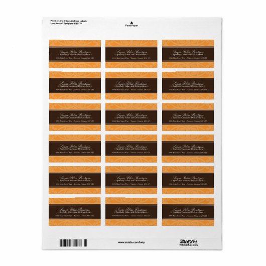 Gebak Chef Adresetiketten Etiket (Full Sheet)