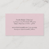 Gebak Chef Bakken Utensil Wood Hart Stoffig Roos Visitekaartje (Achterkant)