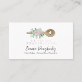 Gebak Chef Bakken Utensil Wood Hart Stoffig Roos Visitekaartje (Voorkant)