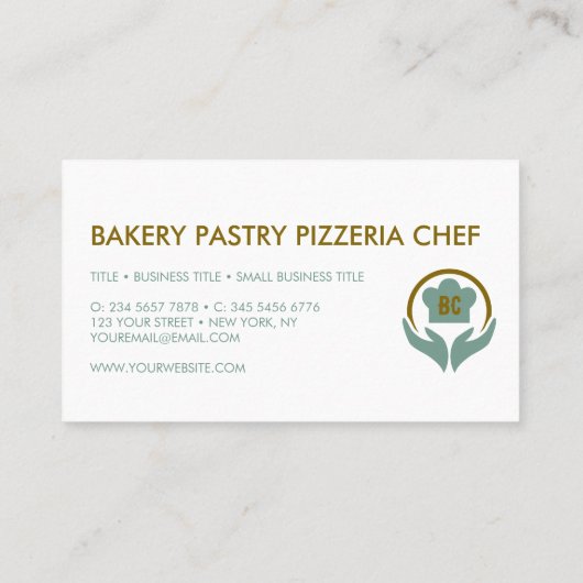 Gebak Chef Bakkerij Pizzeria Cook Visitekaartje (Achterkant)