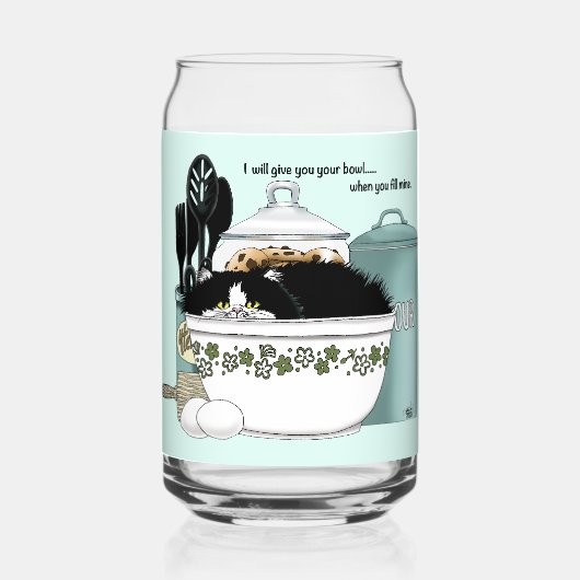 Gebak Chef Cat Blue Blikvorm Glas (Voorkant)