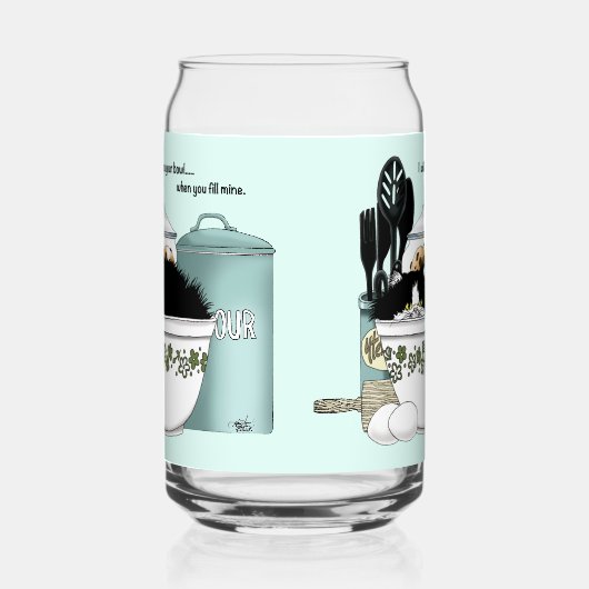 Gebak Chef Cat Blue Blikvorm Glas (Links)