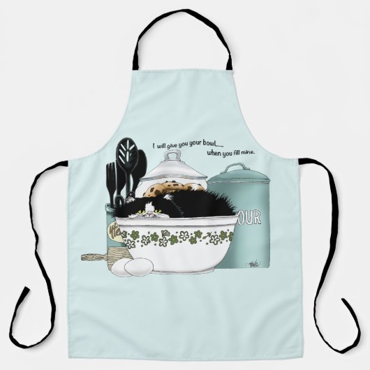 Gebak Chef Cat Blue Schort (Voorkant)