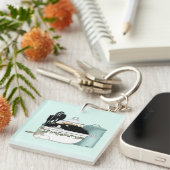 Gebak Chef Cat Blue Sleutelhanger (Voorkant Rechts)