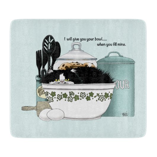 Gebak Chef Cat Blue Snijplank (Voorkant)