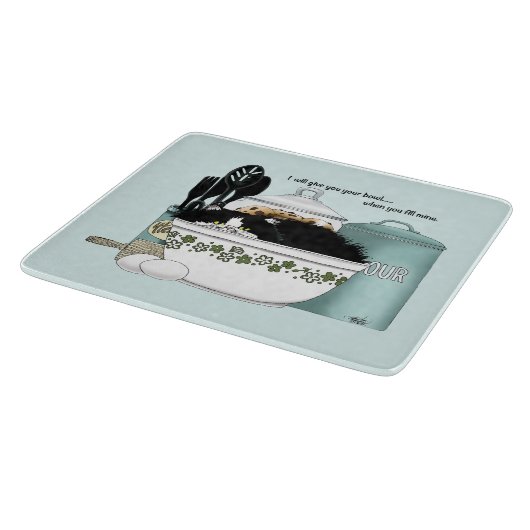 Gebak Chef Cat Blue Snijplank (Hoek)