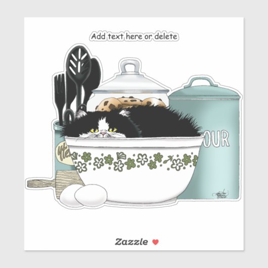 Gebak Chef Cat Blue Sticker (Vel)