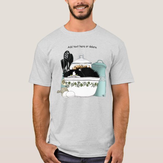 Gebak Chef Cat Blue T-shirt (Voorkant)