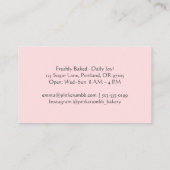 Gebak Chef Cherry Red Cupcake Waterverf Elegant Visitekaartje (Achterkant)