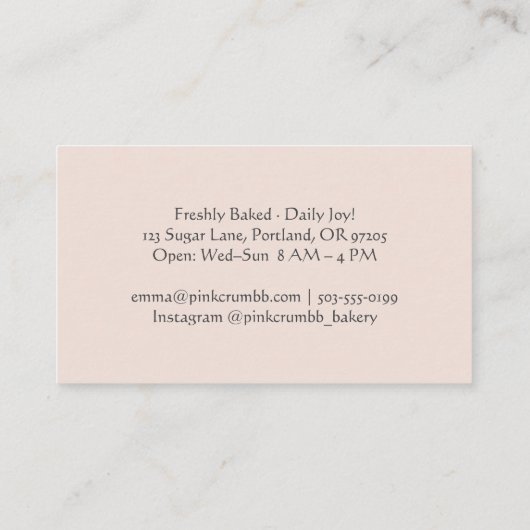 Gebak Chef Cookie Baker Chocolade Chip Waterverf Visitekaartje (Achterkant)