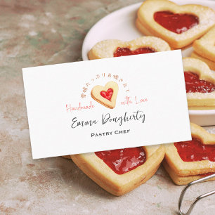 Gebak Chef Cookie Baker Heart Jam Waterverf Schatt Visitekaartje