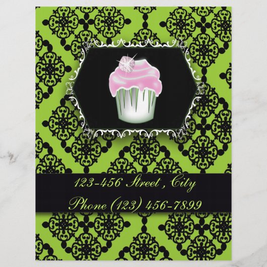Gebak Chef Cupcake Cake Bakkerij Flyer (Achterkant)