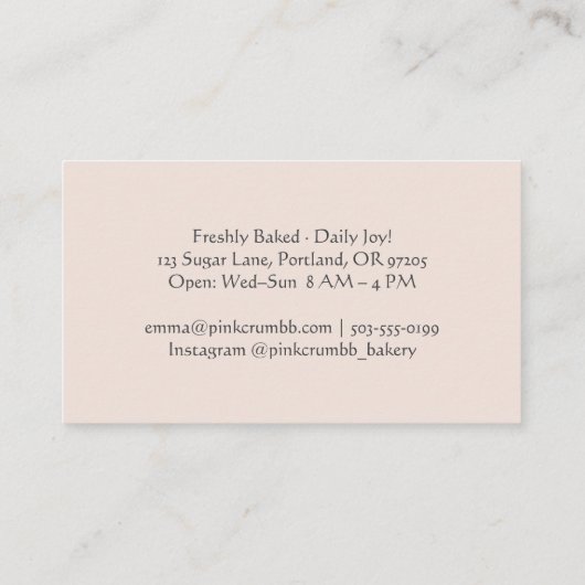 Gebak Chef Cupcake Chocolade Hart Waterverf Visitekaartje (Achterkant)